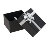 Black Paper Silver Bow-Tie Jewelry Ring Gift Packaging Boxes