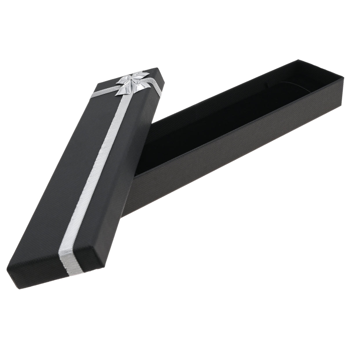 Black Paper Silver Bow-Tie Jewelry Watch or Bracelet Gift Boxes