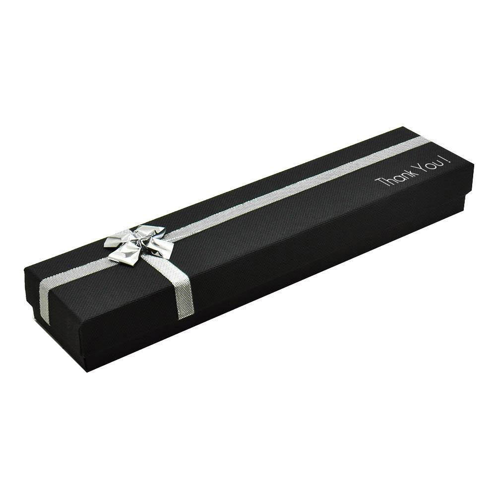 Black Paper Silver Bow-Tie Jewelry Watch or Bracelet Gift Boxes