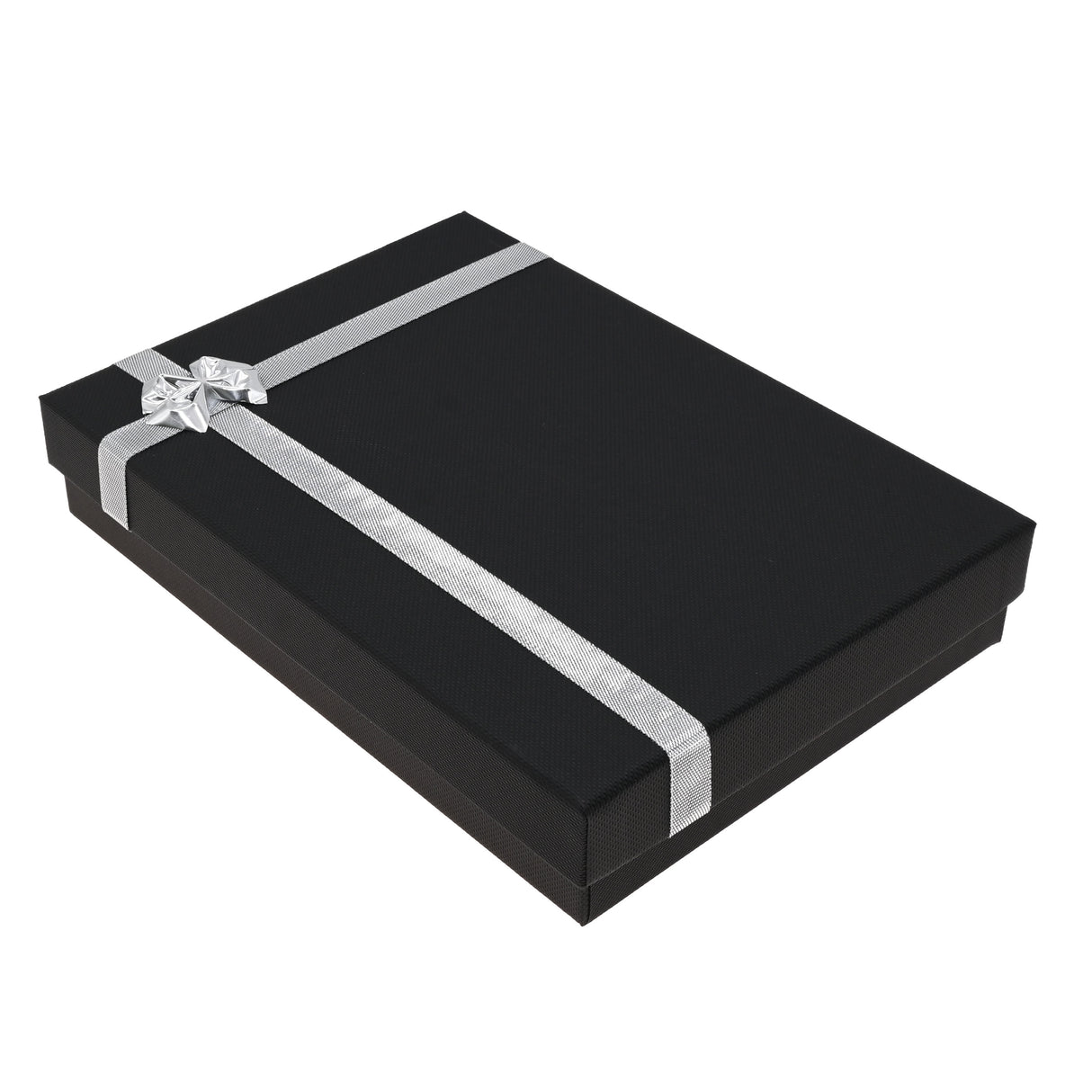 Black Paper Silver Bow-Tie Jewelry Necklace Boxes