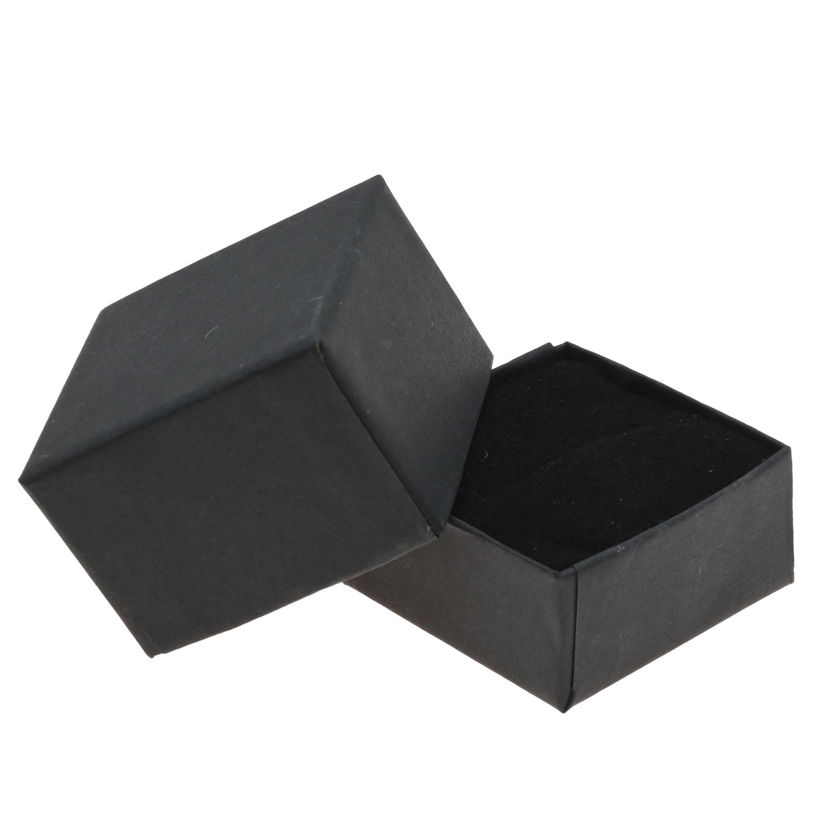Matte Black Paper Jewelry Ring Gift Packaging Boxes With Foam Insert