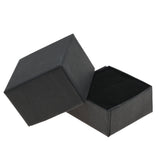 Matte Black Paper Jewelry Ring Gift Packaging Boxes With Foam Insert
