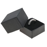 Matte Black Paper Jewelry Ring Gift Packaging Boxes With Foam Insert