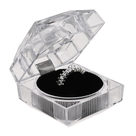 Clear Crystal Style Lucite Jewelry Ring Boxes