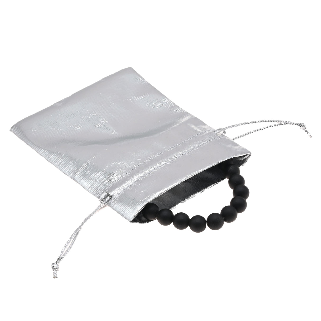 Metallic Silver Drawstring Gift Pouches, 3" x 4", 12 Per Pack