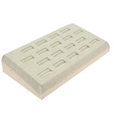 Beige Linen 18 Slot Jewelry Ring Display Tray