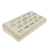 Beige Linen 18 Slot Jewelry Ring Display Tray