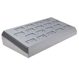 Steel Grey Leatherette 18-Slot Jewelry Ring Display Tray