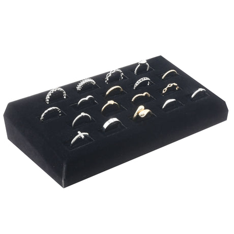 Black Velvet 18 Slot Ring Display Tray