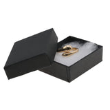 Matte Black Paper Cotton Filled Jewelry Gift Boxes #11