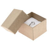 Brown Kraft Paper Jewelry Ring Gift Boxes, Foam Insert