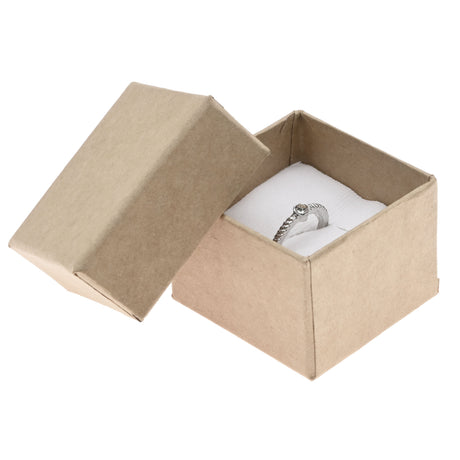Brown Kraft Paper Jewelry Ring Gift Boxes, Foam Insert