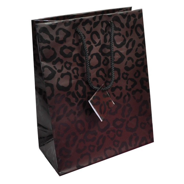 Animal Print Gift Shopping Bags with Handle, 8" x 5" x 10" 
