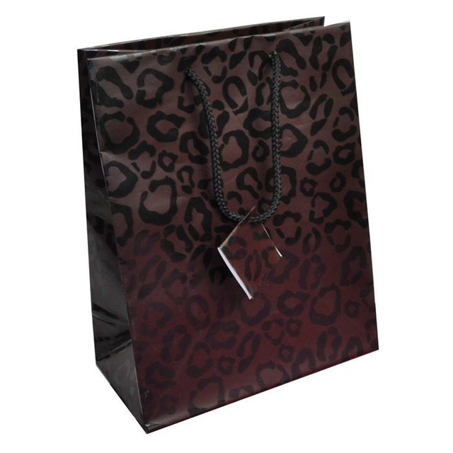 Animal Print Gift Shopping Bags with Handle, 8" x 5" x 10" 