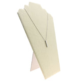 Beige Linen Jewelry Necklace Display Easel, 12-1/2" tall