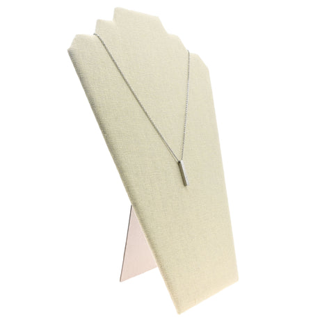 Beige Linen Jewelry Necklace Display Easel, 12-1/2" tall