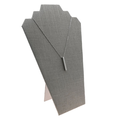 Grey Linen Jewelry Necklace / Chain Display Easel
