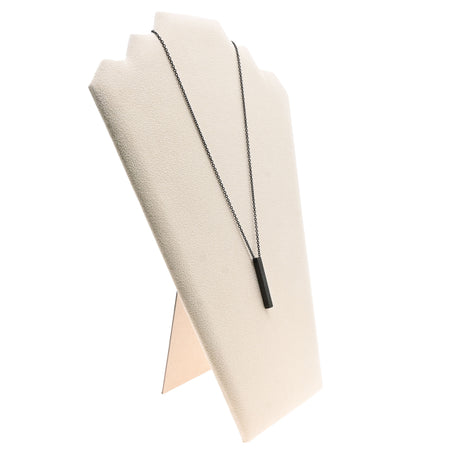 Beige Faux Suede Tiered Necklace Easel - 12½" Tall