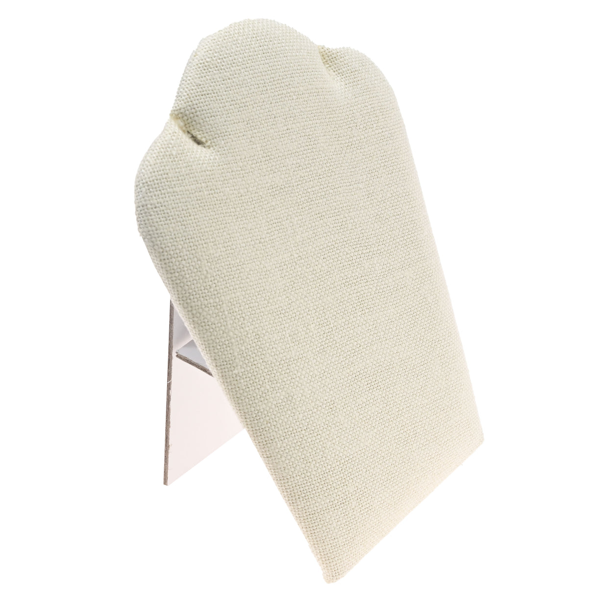 Beige Linen Jewelry Necklace / Pendant Display Easel, 5-1/4" Tall