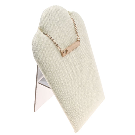Beige Linen Jewelry Necklace / Pendant Display Easel, 5-1/4" Tall