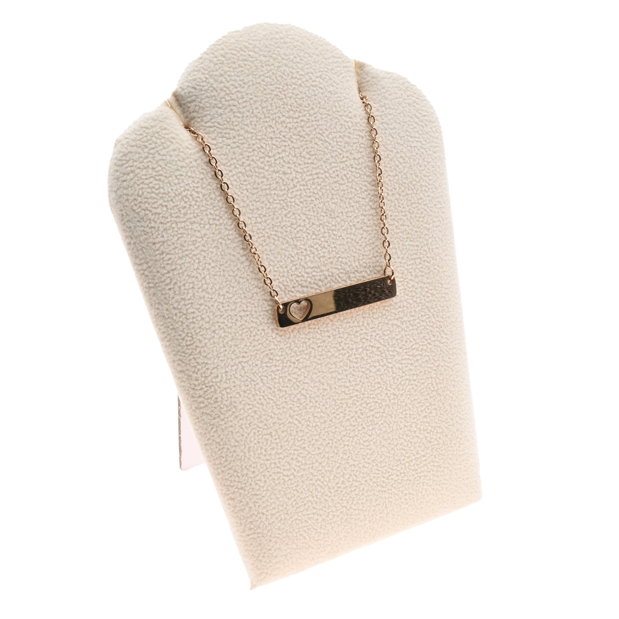 Small Beige Faux Suede Jewelry Necklace Display Easel