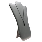 Steel Grey Leatherette Necklace Display Easel, 14" Tall