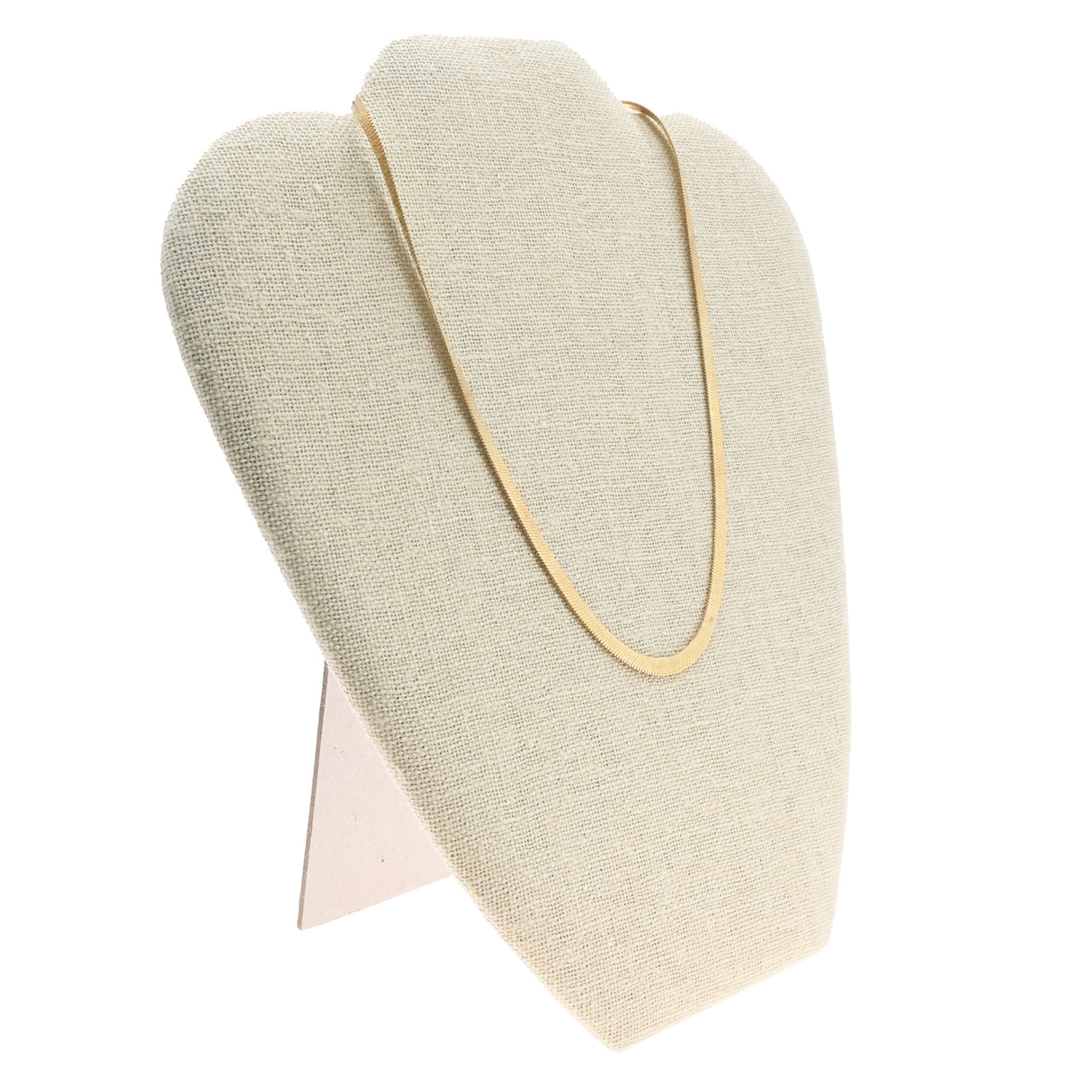 Beige Linen Jewelry Necklace Display Easel, 8-5/8" Tall