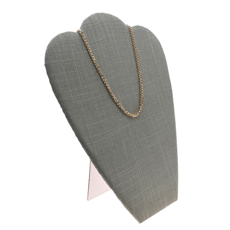 Grey Linen Jewelry Necklace / Chain Display Easel