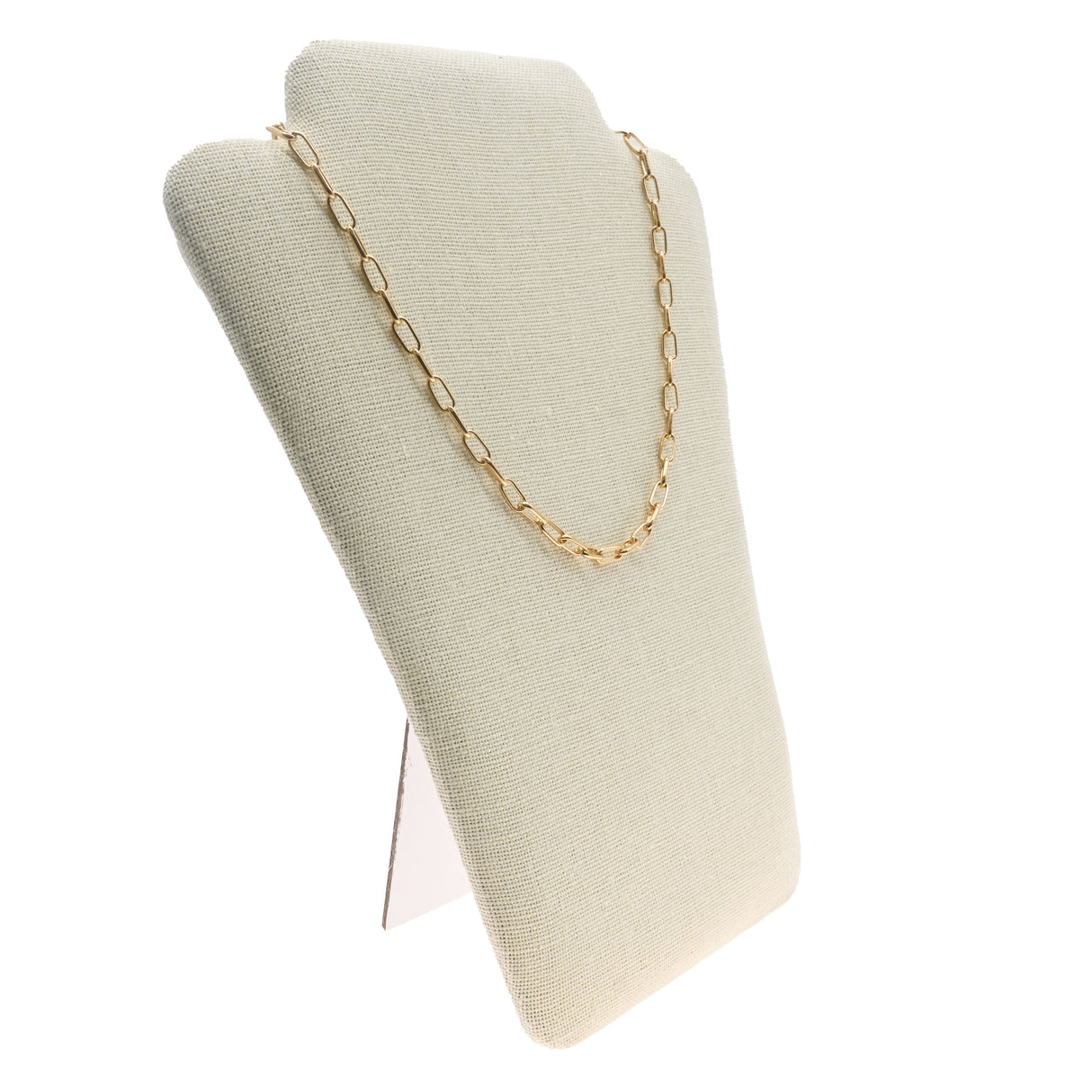 Beige Linen Jewelry Necklace Easel, 8" Tall