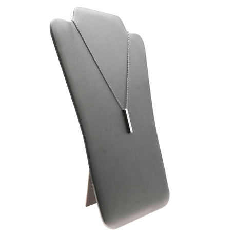 Steel Grey Leatherette Jewelry Necklace Easel, 13-1/4" Tall