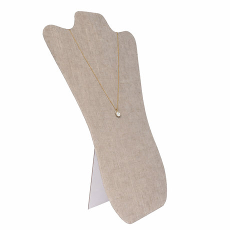 Grey Linen Curved Jewelry Necklace / Chain Display Easel
