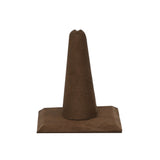 Brown Suede Single Finger Jewelry Ring Display