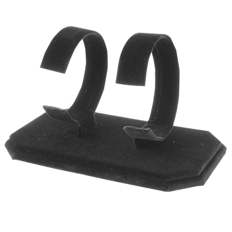 Black Velvet Dual Jewelry Watch Display Stand