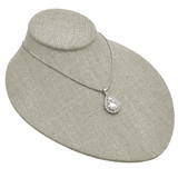 Grey Linen Necklace Display Bust - Low Profile Jewelry Stand