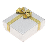 Silver & Gold Linen Bow Tie Jewelry Earring Gift Packaging Boxes