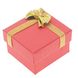 Red Linen Bow Tie Jewelry Ring Gift Packaging Boxes