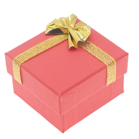 Red Linen Bow Tie Jewelry Ring Gift Packaging Boxes