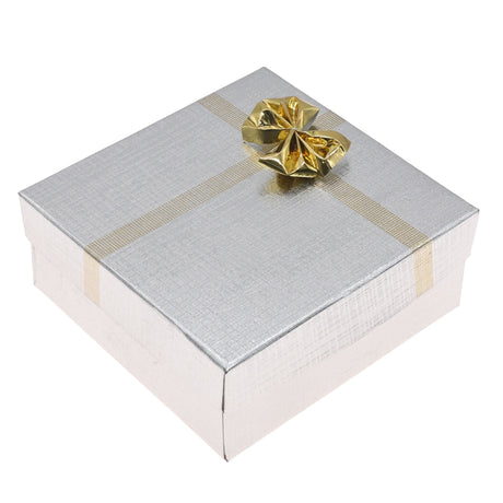 Silver Linen Bow Tie Jewelry Bangle Gift Packaging Boxes