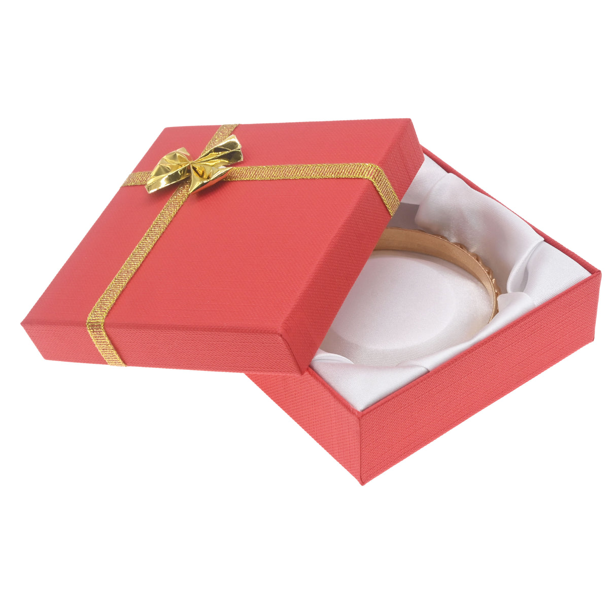 Red Linen Bow Tie Jewelry Bangle Gift Packaging Boxes