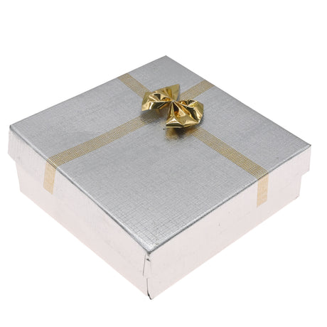 Silver Linen Bow Tie Jewelry Bangle Gift Packaging Boxes