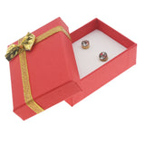 Red Linen Bow Tie Large Jewelry Earring Gift Packaging Boxes