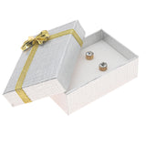 Silver Linen Bow Tie Large Jewelry Earring Gift Packaging Boxes