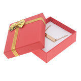 Red Linen Bow Tie Jewelry Pendant or Earring Gift Packaging Boxes