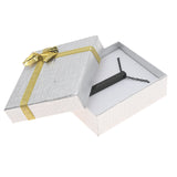Silver Linen Bow Tie Jewelry Pendant or Earring Gift Packaging Boxes