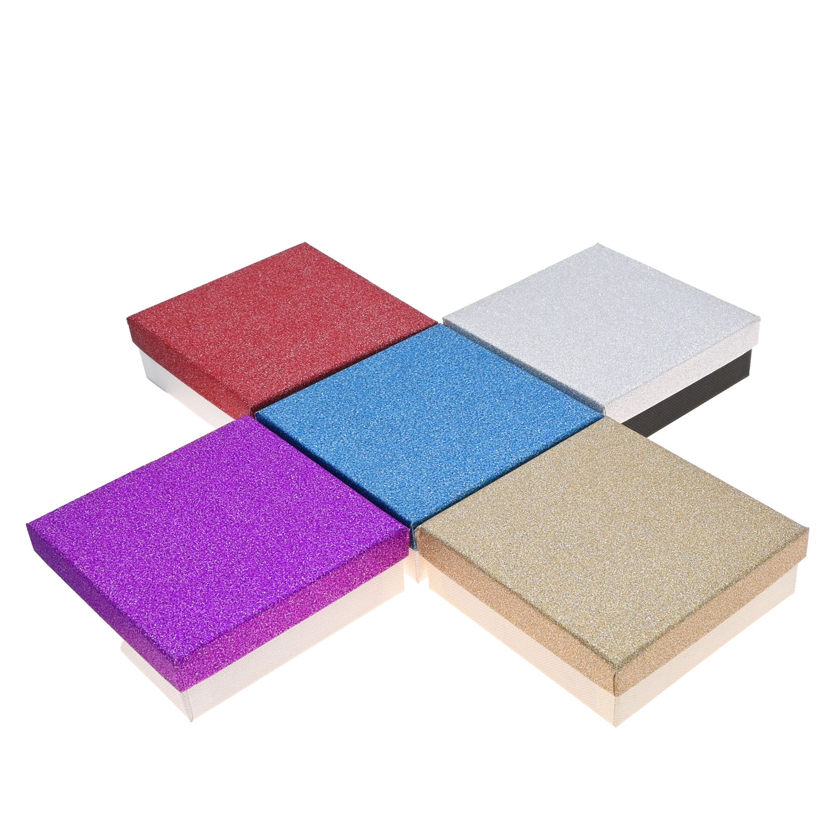 Sparkle Dazzle Cotton Filled Gift Box Assortment - 5 Colors - 3.5" x 3.5" x 1.25"