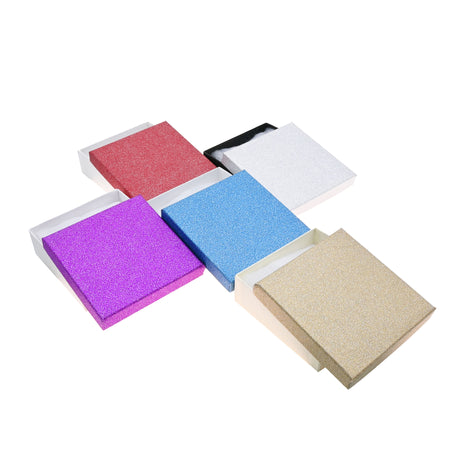 Sparkle Dazzle Cotton Filled Gift Box Assortment - 5 Colors - 3.5" x 3.5" x 1.25"