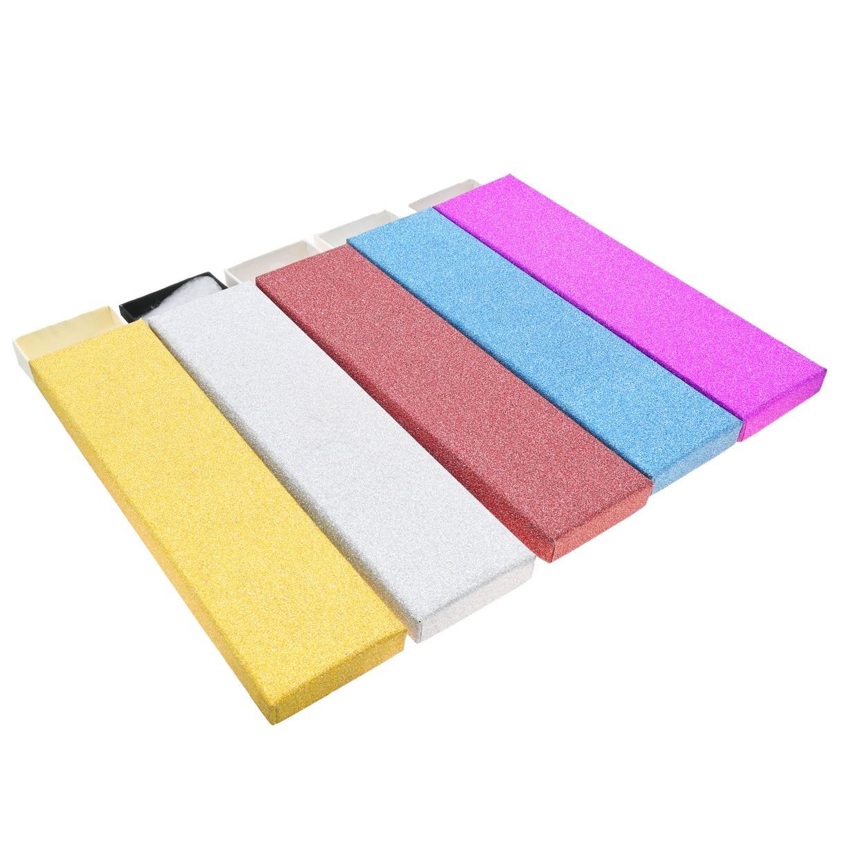 Multi-Color Cotton Filled Jewelry Gift Boxes 8" x 2" x  1"