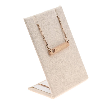 Beige Faux Suede Earring & Pendant Display Stand - 2½" × 3¼"
