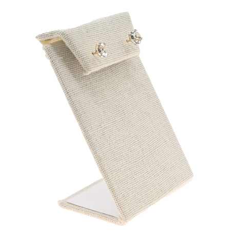 Beige Linen Jewelry Earring Display Stand