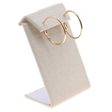 Beige Faux Suede Earring Display Stand - 3⅜" Tall